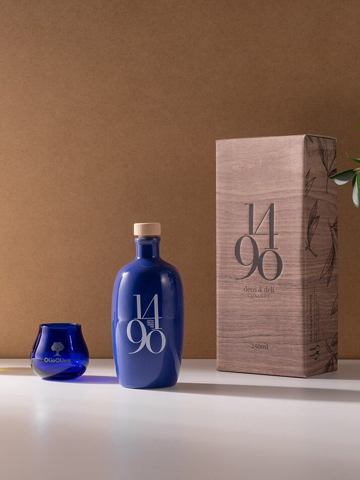 1490 오히블랑카 엑스트라버진 올리브오일 250ml, 공인 시음잔 선물세트