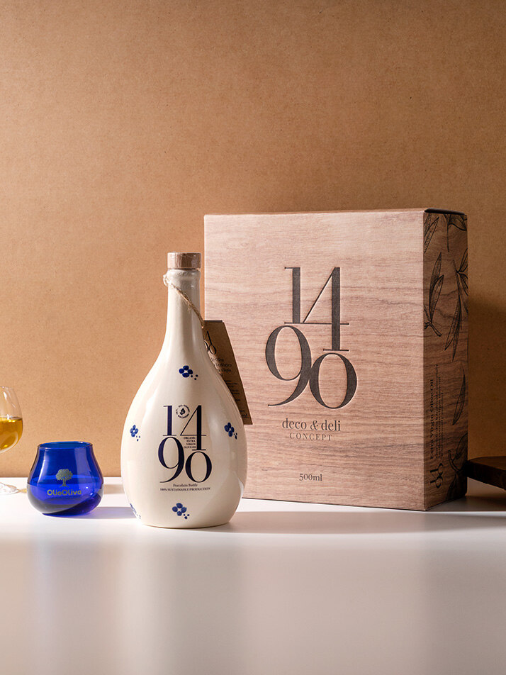 1490 유기농 피쿠도 엑스트라버진 올리브오일 500ml, 공인 시음잔 선물세트