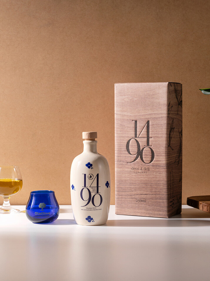 1490 유기농 피쿠도 엑스트라버진 올리브오일 250ml, 공인 시음잔 선물세트