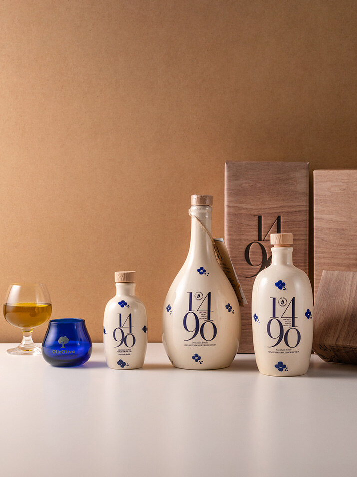 1490 유기농 피쿠도 엑스트라버진 올리브오일 250ml, 공인 시음잔 선물세트