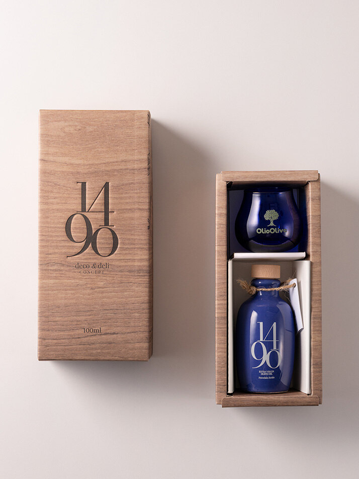 1490 오히블랑카 엑스트라버진 올리브오일 100ml, 공인 시음잔 선물세트