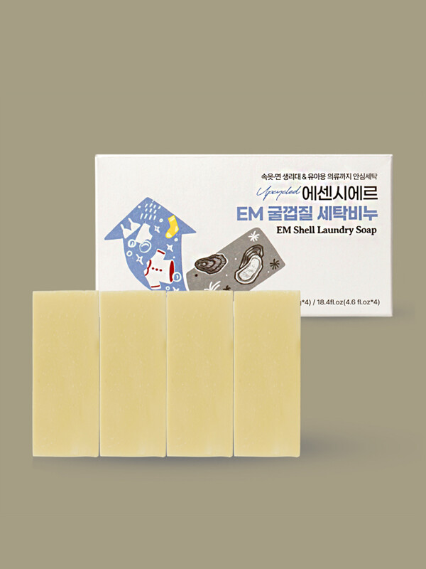 에센시에르 EM 굴껍질 세탁비누 130g 4개입 세트