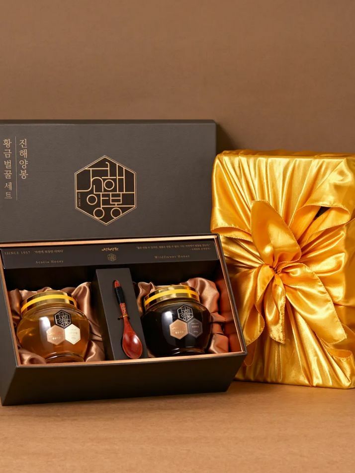 진해양봉 황금벌꿀세트(보자기포장+쇼핑백 구성)