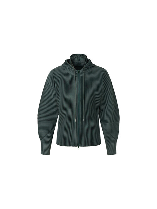 [공용] 투웨이 플리츠 후드집업 아우터 [다크 그린]