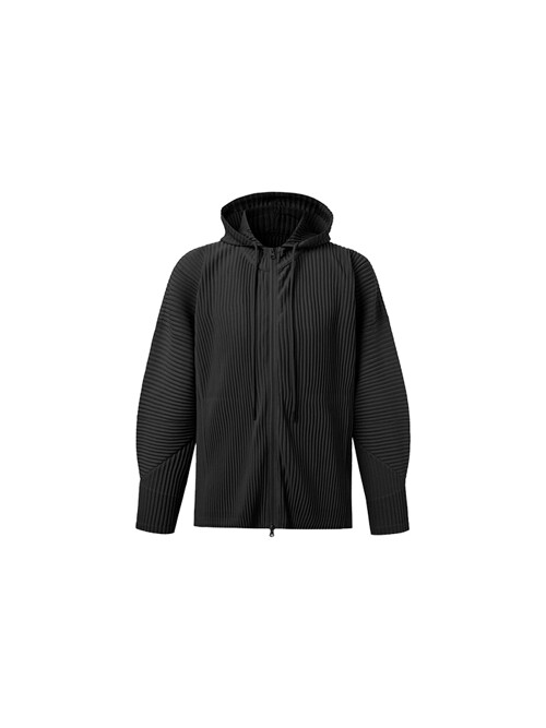 [공용] 투웨이 플리츠 후드집업 아우터 [블랙]