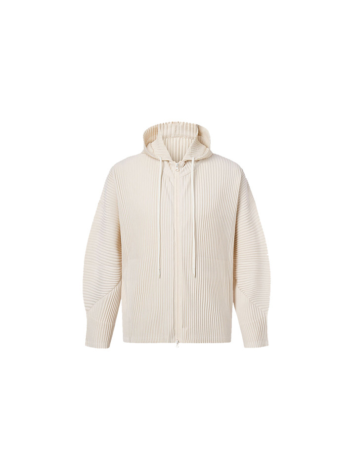 [공용] 투웨이 플리츠 후드집업 아우터 [아이보리]