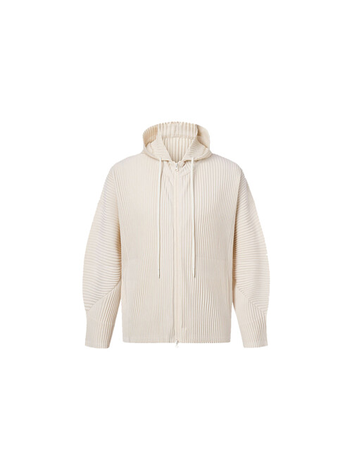 [공용] 투웨이 플리츠 후드집업 아우터 [아이보리]