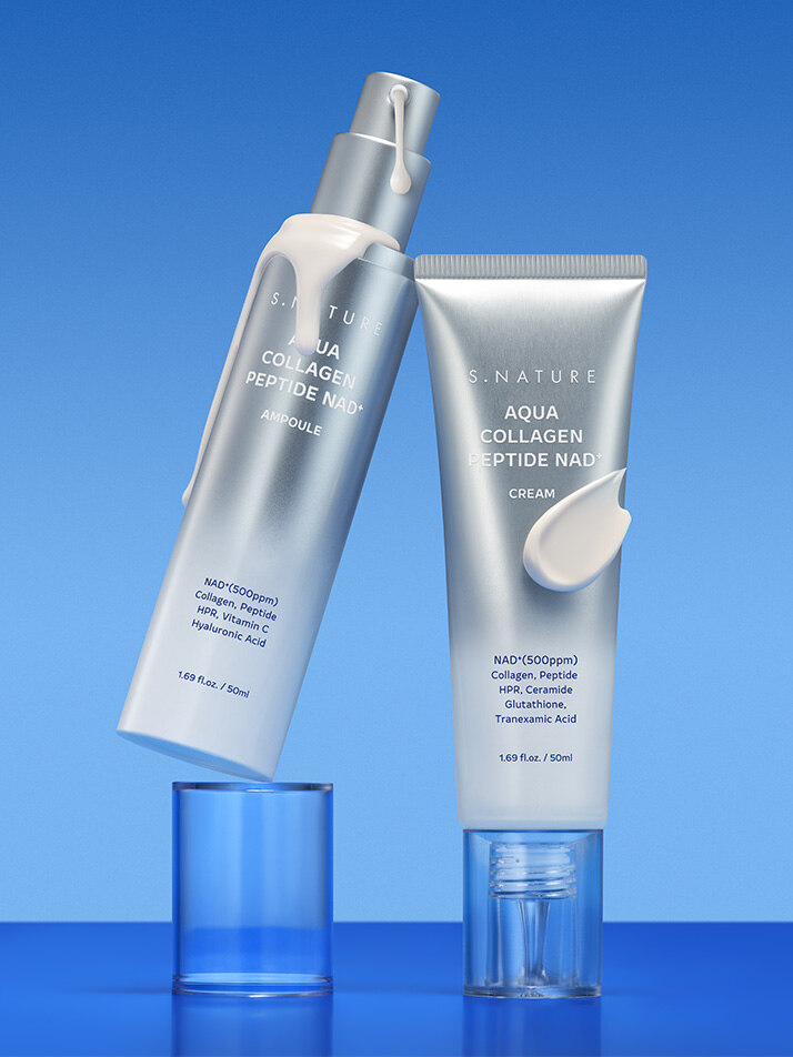 에스네이처 아쿠아 콜라겐 펩타이드 NAD+ 앰플 50ml+ 크림 50ml 듀오