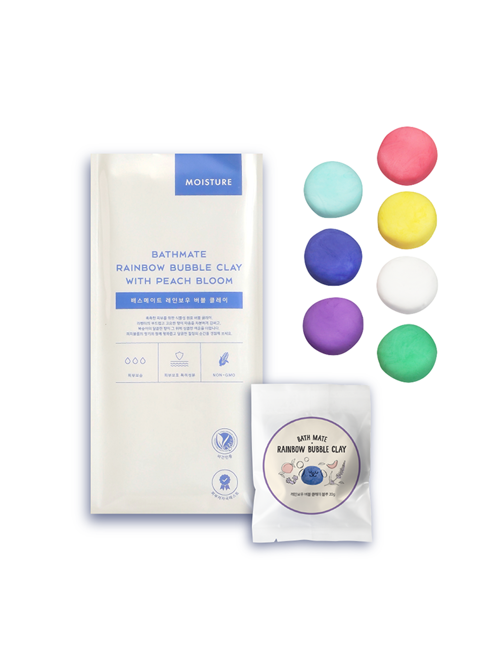 배스메이트 비건 레인보우 버블 클레이 아기 입욕제 140g