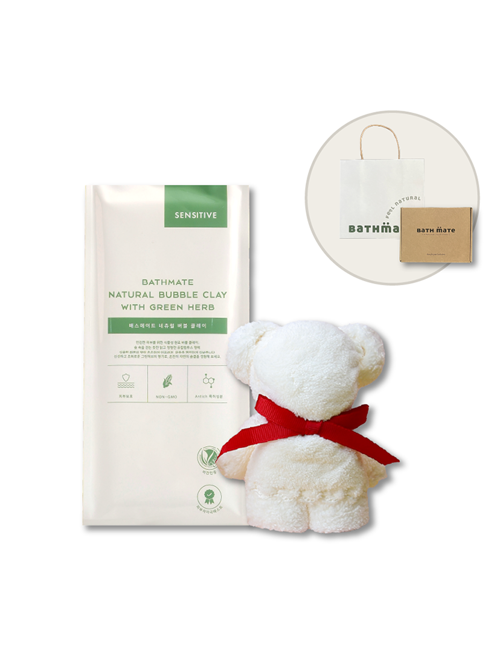 배스메이트 비건 클레이 입욕제 버블베어 선물세트