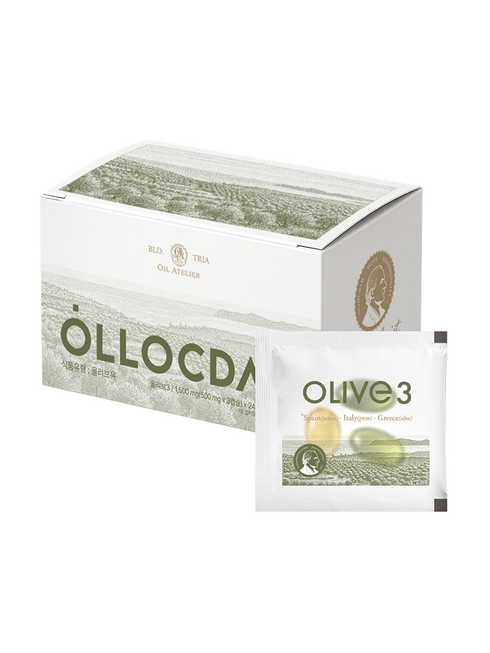 올록담 올리브3 EVOO 지중해 올리브오일 캡슐 (24포) 1박스