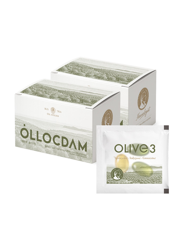 올록담 올리브3 EVOO 지중해 올리브오일 캡슐 (24포) 2박스