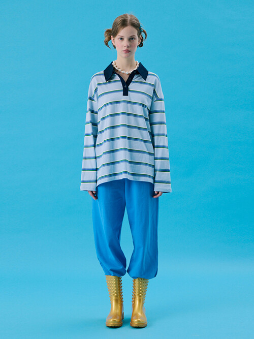 [Steady Seller]VOL11.Stripe Rugby Boxy T_SKY BLUE