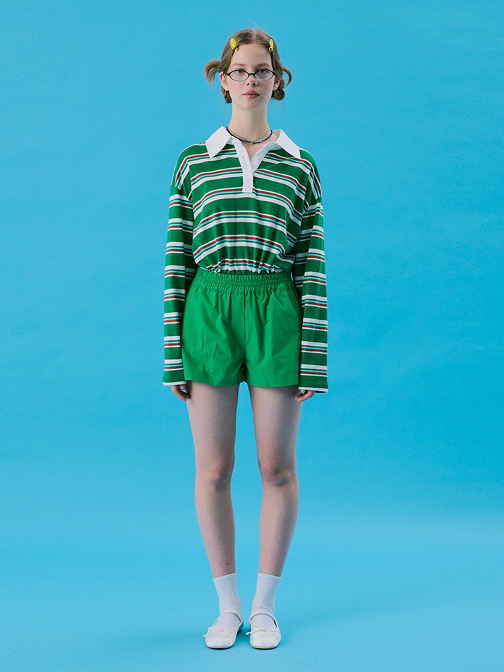 [Steady Seller]VOL11.Stripe Rugby Boxy T_GREEN