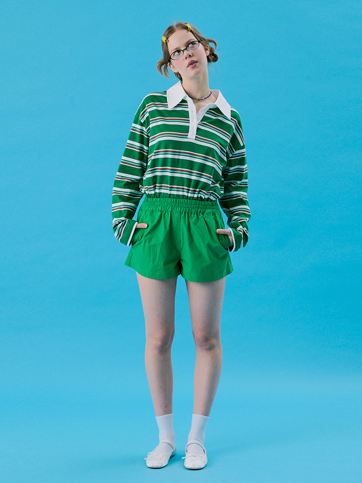 [Steady Seller]VOL11.Stripe Rugby Boxy T_GREEN