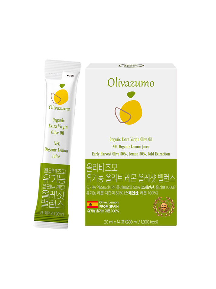 [올리바즈모] 유기농 올리브오일 레몬 올레샷 밸런스 20ml 14포 1박스