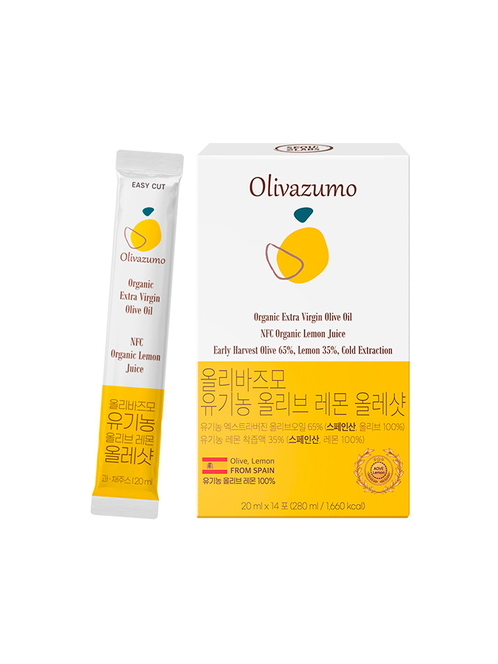 [올리바즈모] 유기농 올리브오일 레몬 올레샷 20ml 14포 1박스