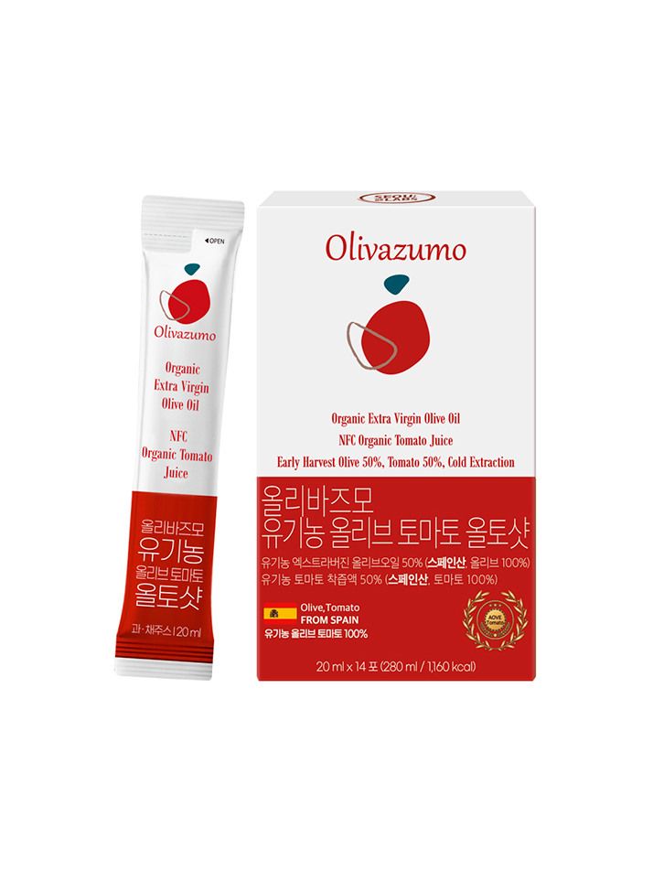 [올리바즈모] 유기농 올리브오일 토마토 올토샷 20ml 14포 1박스