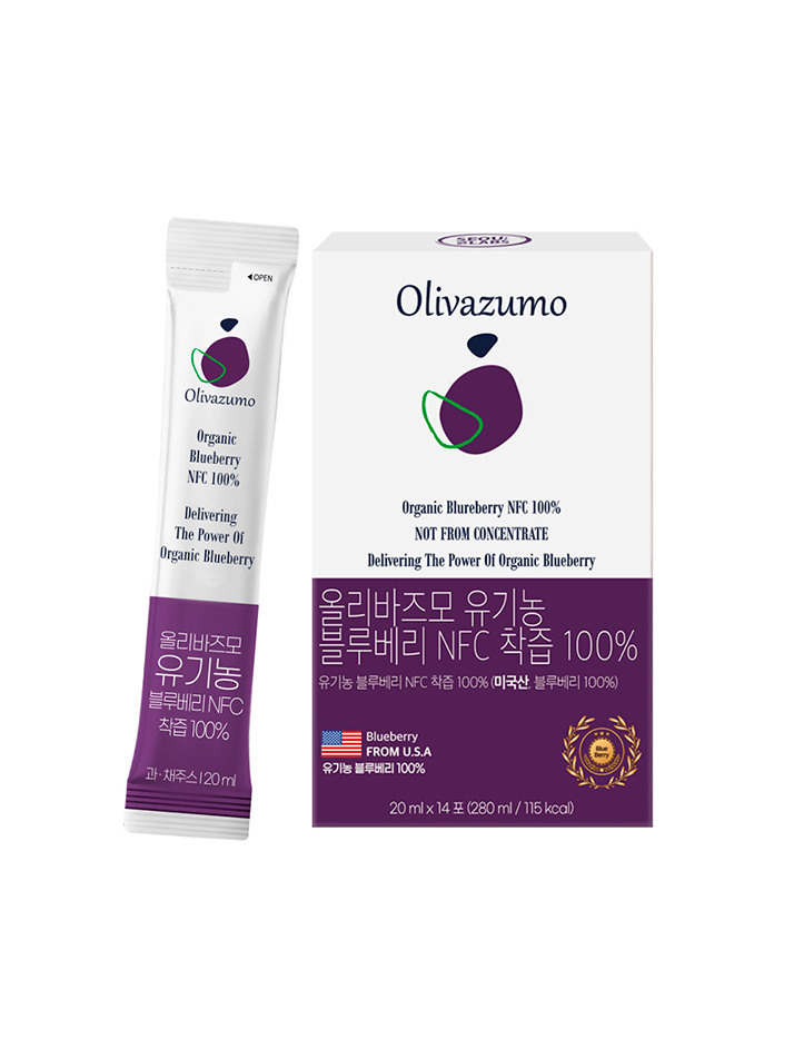 [올리바즈모] 유기농 블루베리 NFC 착즙 100% 14포 1박스
