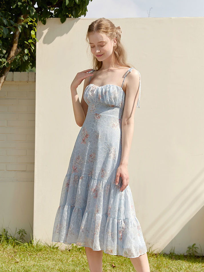 Daphne flower dress Sky Blue