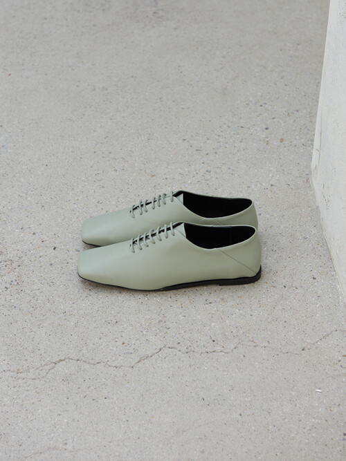 Terri Derbies Leather Mint Grey