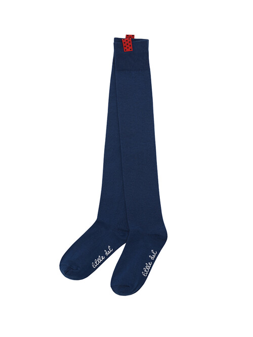 Dots Overknee socks - Navy