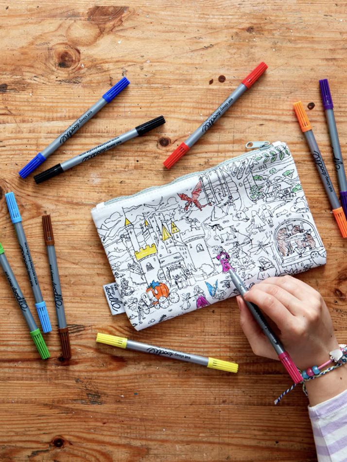 fairytale & legends pencil case - colour in & learn