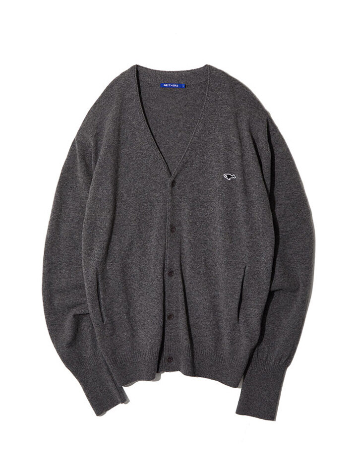 MERINO WOOL CARDIGAN (CHARCOAL GREY)