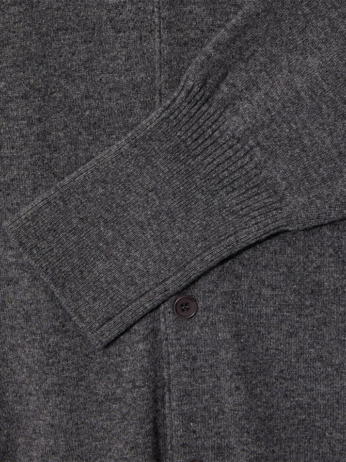 MERINO WOOL CARDIGAN (CHARCOAL GREY)