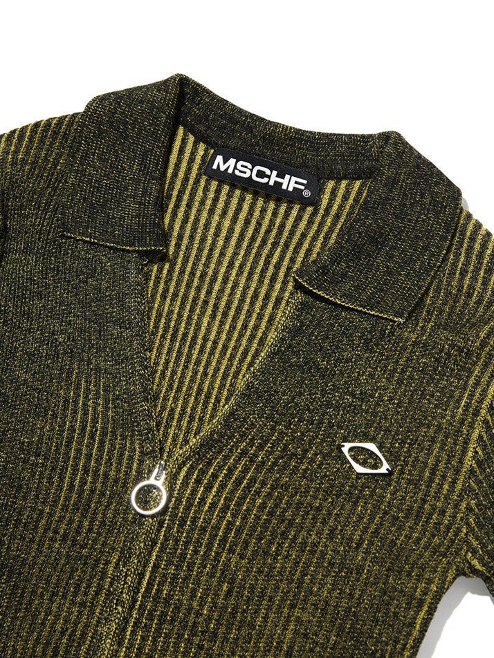 KNITTED TWO TONE SHIRT (BLACK/YELLOW)