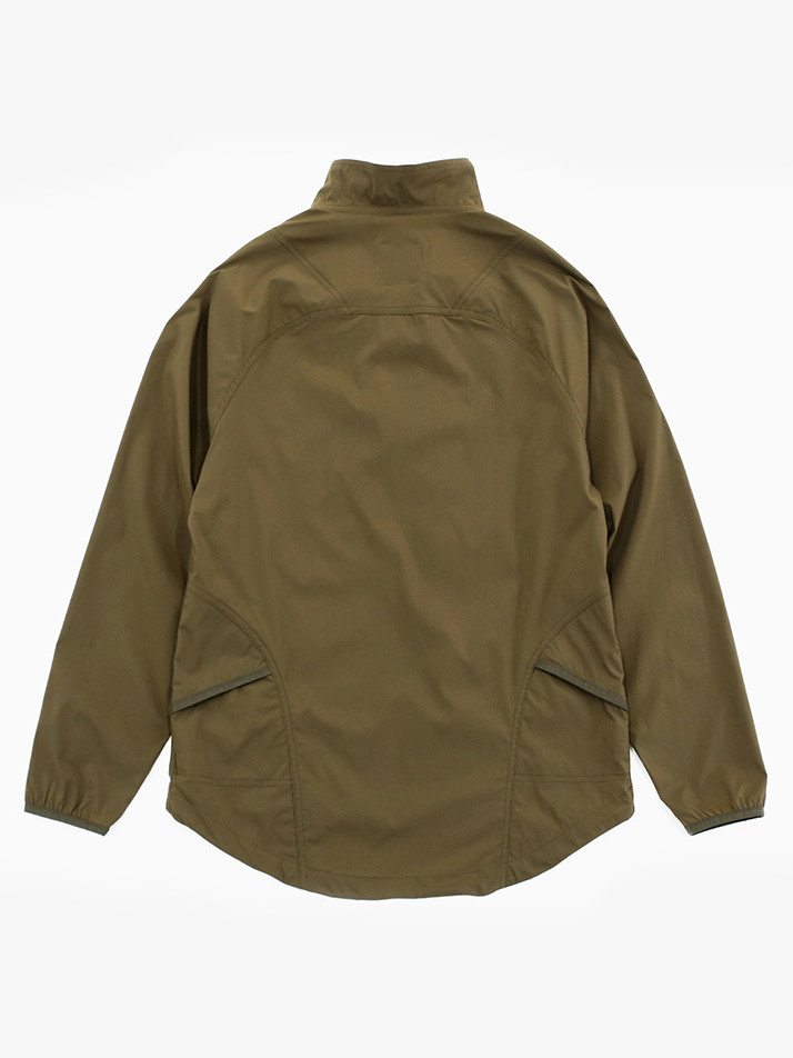Stretch Nylon Half Zip Jacket - Brown Khaki
