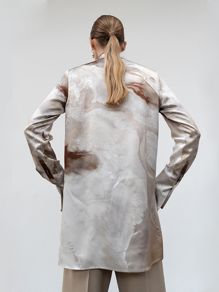 21FW SLIM SILKY SHIRT - PRINT