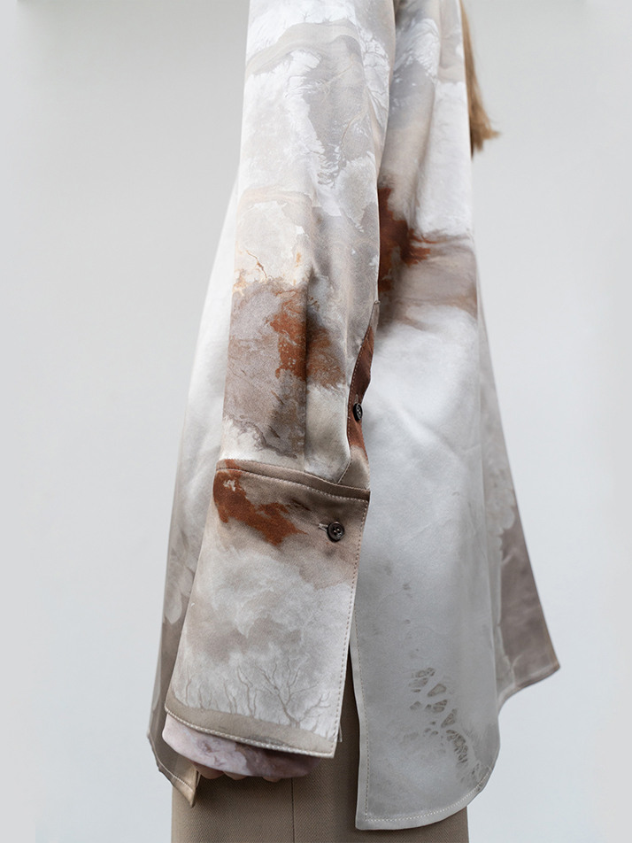 21FW SLIM SILKY SHIRT - PRINT