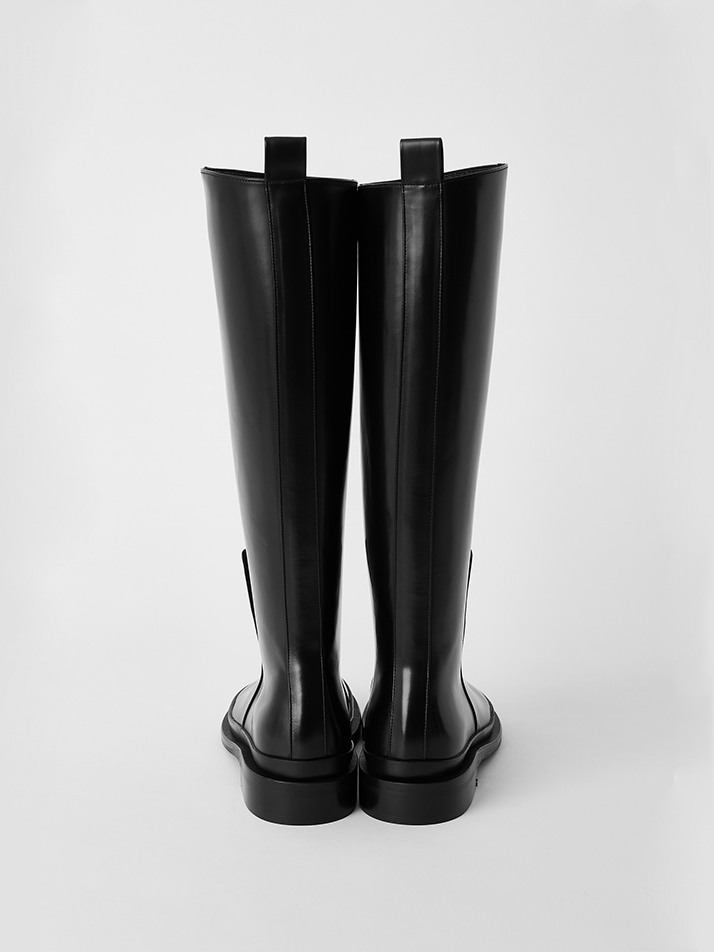 21FW ROUND TOE LONG BOOTS - BLACK