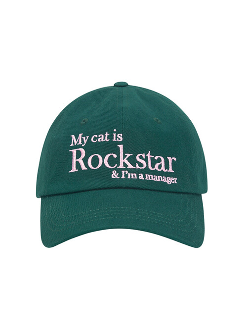 MY CAT IS ROCKSTAR BASEBALL CAP (DEEP GREEN)
