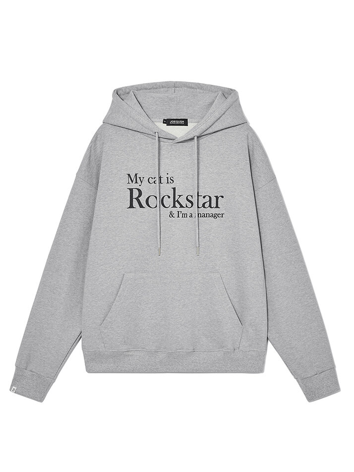 MY CAT IS ROCKSTAR HOODIE (GREY/BLACK)