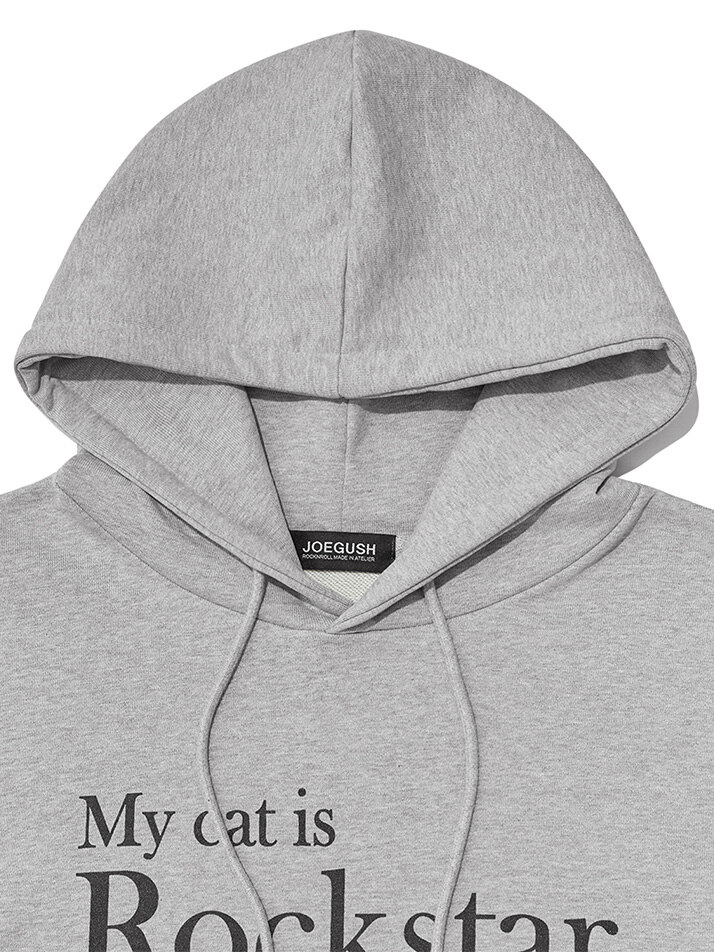 MY CAT IS ROCKSTAR HOODIE (GREY/BLACK)