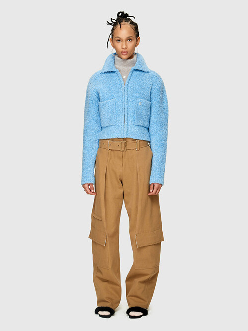 22FW YARN FUR CARDIGAN - BLUE