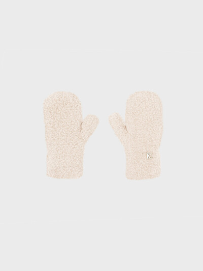 22FW FLUFFY MITTENS - CREAM