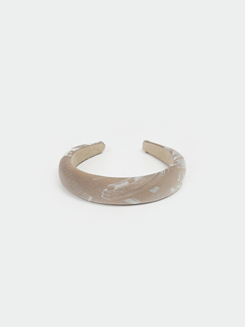 22FW JACQUARD HAIR BAND - BEIGE