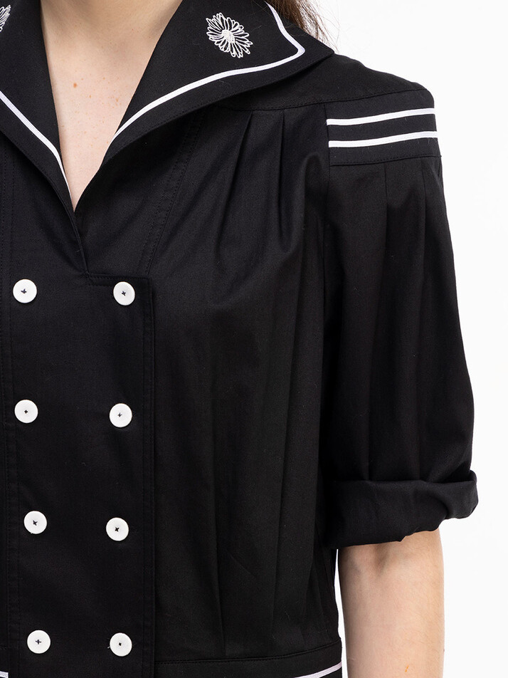 23SS SAILOR COTTON MINI DRESS - BLACK