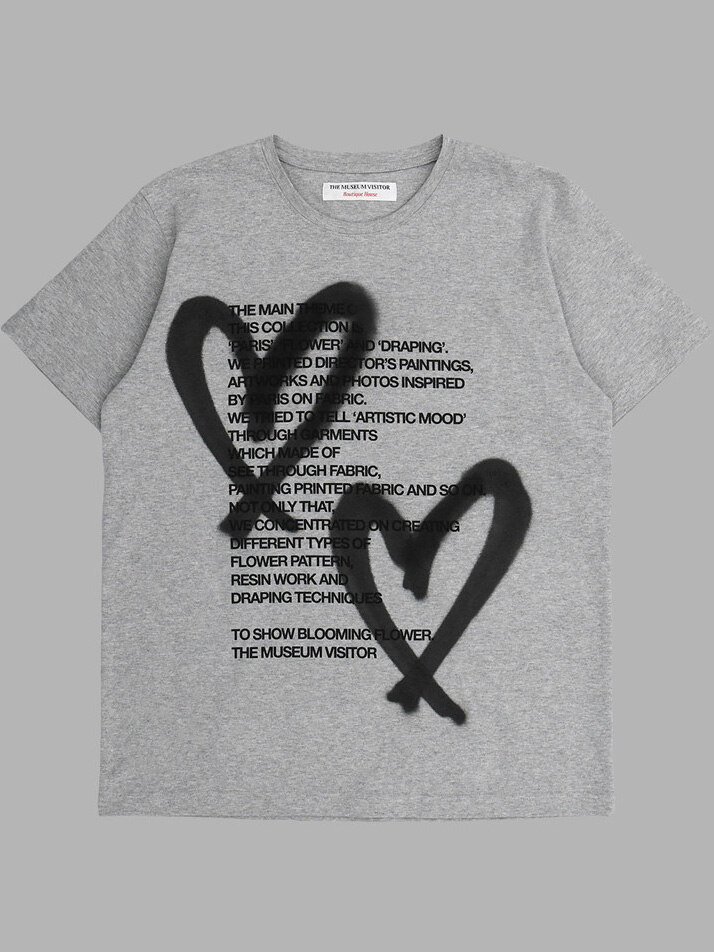 HEART SPRAYED T-SHIRTS (GREY) | ETERNAL JOURNEY