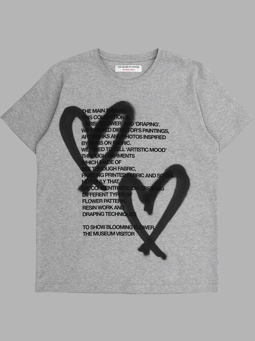 HEART SPRAYED T-SHIRTS (GREY)