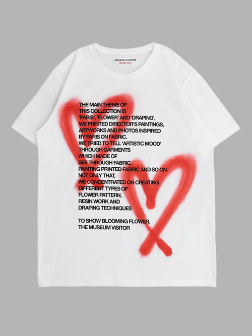 HEART SPRAYED T-SHIRTS (WHITE)