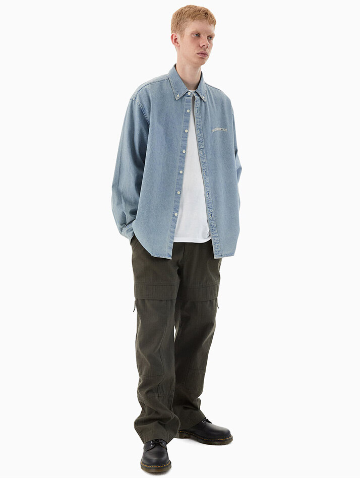 Washed Denim Shirt Washed Blue