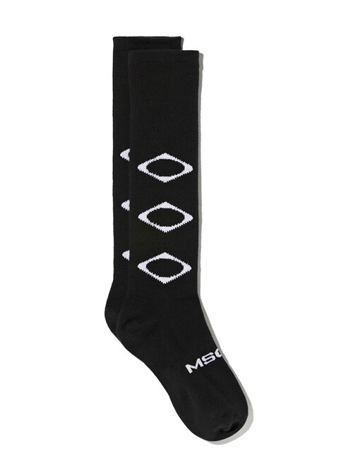 RHOMBUS KNEE SOCKS (BLACK)
