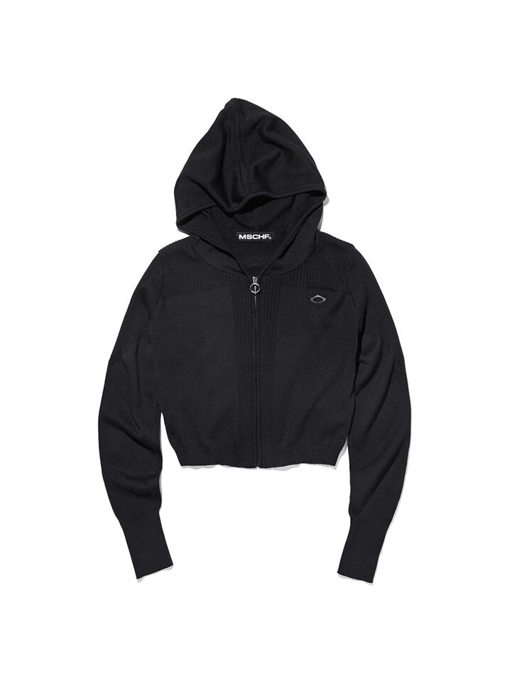 RHOMBUS KNITTED HOODIE (BLACK) | ETERNAL JOURNEY