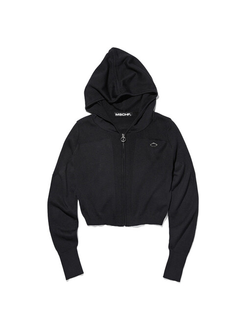 RHOMBUS KNITTED HOODIE (BLACK)