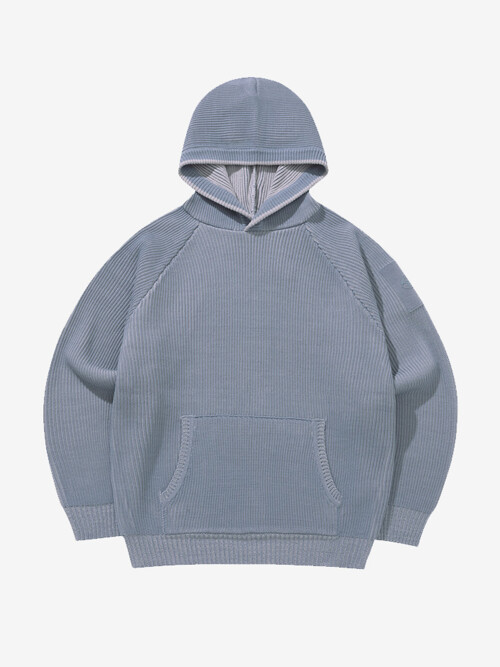 23FW HOODED KNIT SKY BLUE