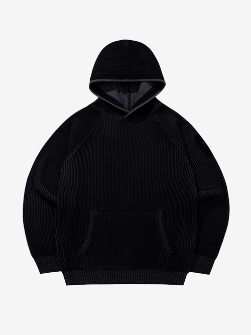 23FW HOODED KNIT BLACK